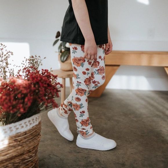 NEW Little & Lively Leggings Peony Print - Picture 4 of 6